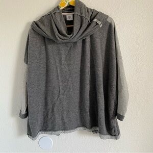 CAbi Women's Gray Oversized Cowl Neck Pullover Sweater Size XXS